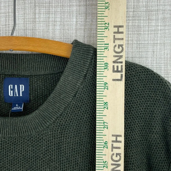 GAP Crew Neck Sweater Mens L Green NWT 0929 - Picture 3 of 8
